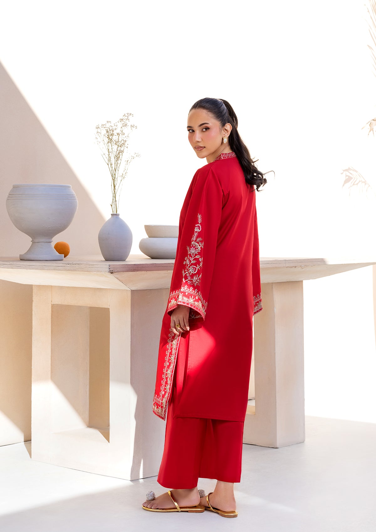 EMBROIDERED COTTON BT006686-RED