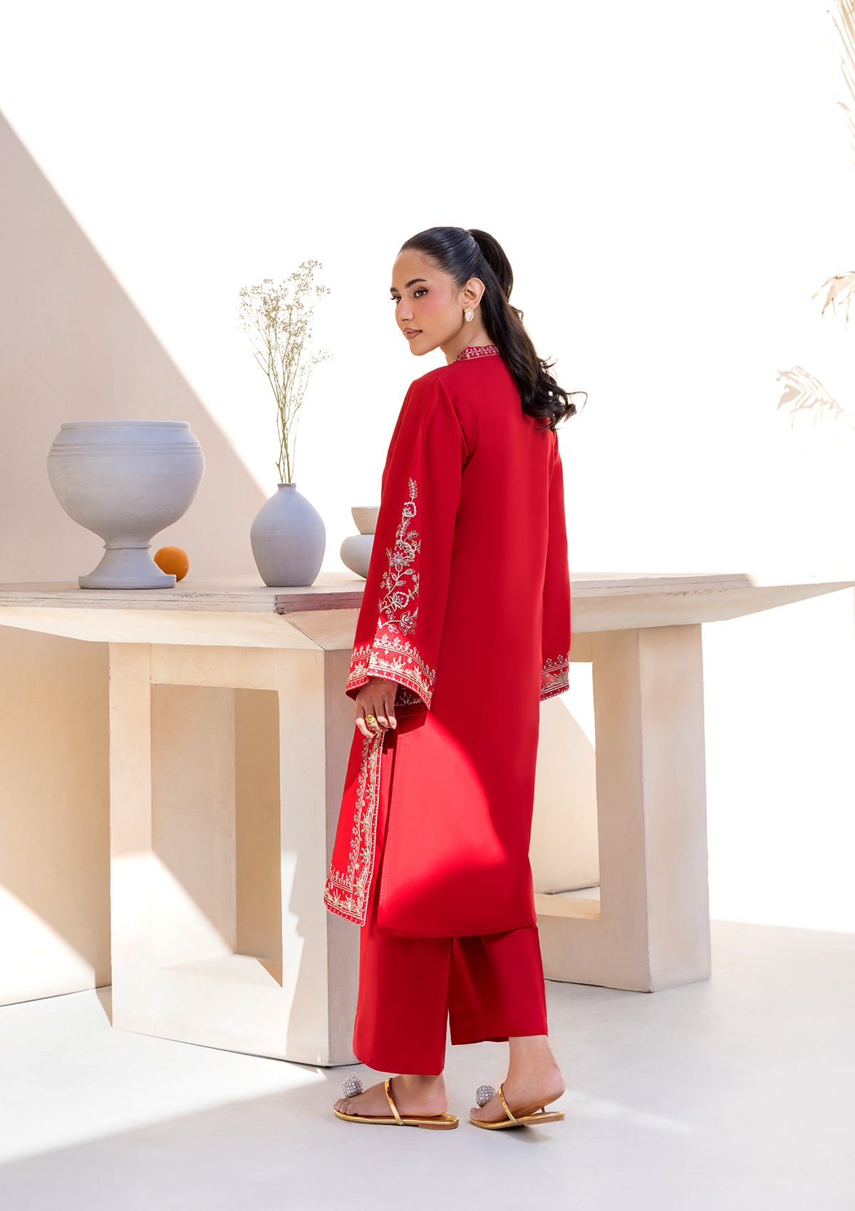 EMBROIDERED COTTON BT006686-RED