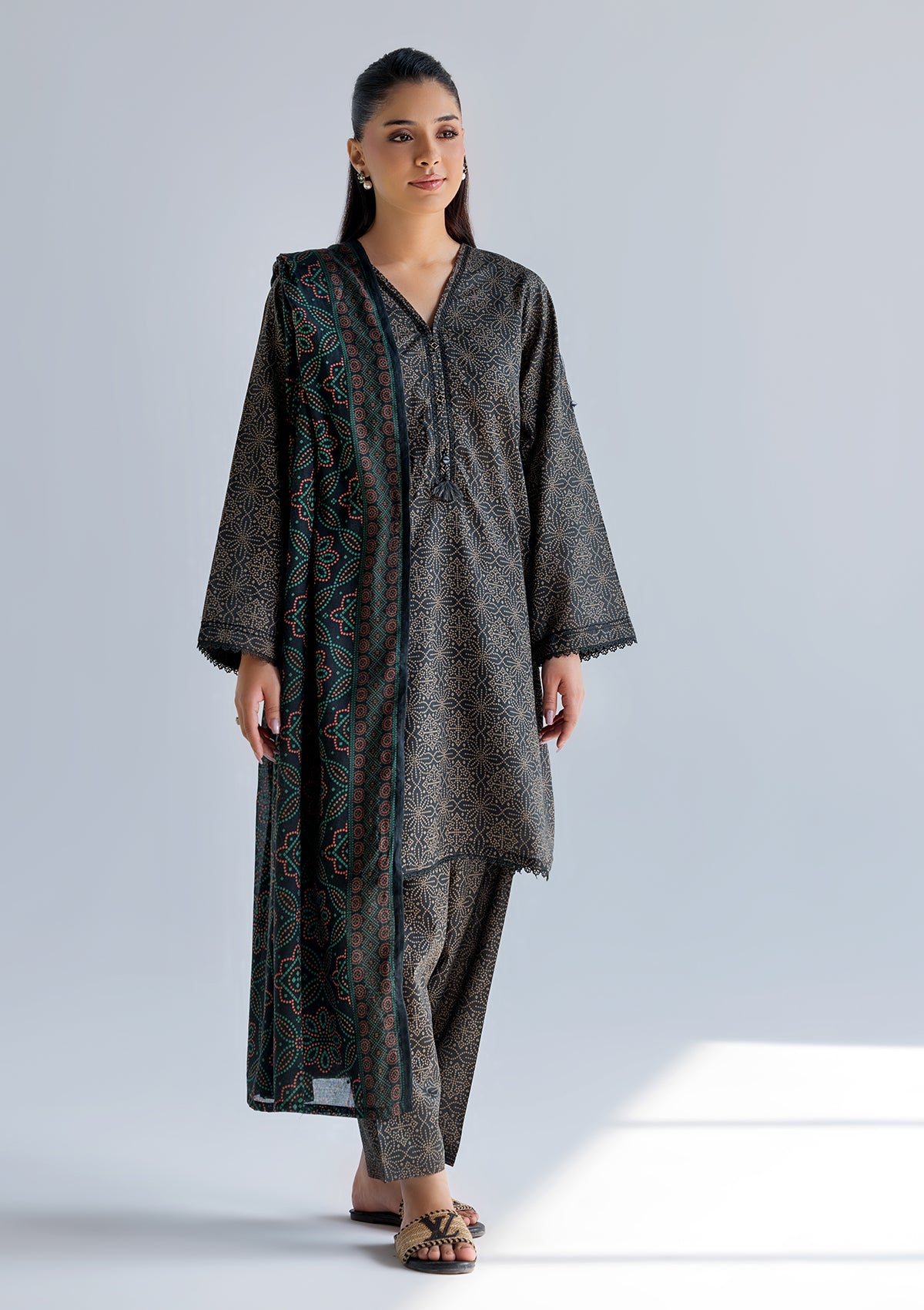 PRINTED LAWN BT006760-BLK
