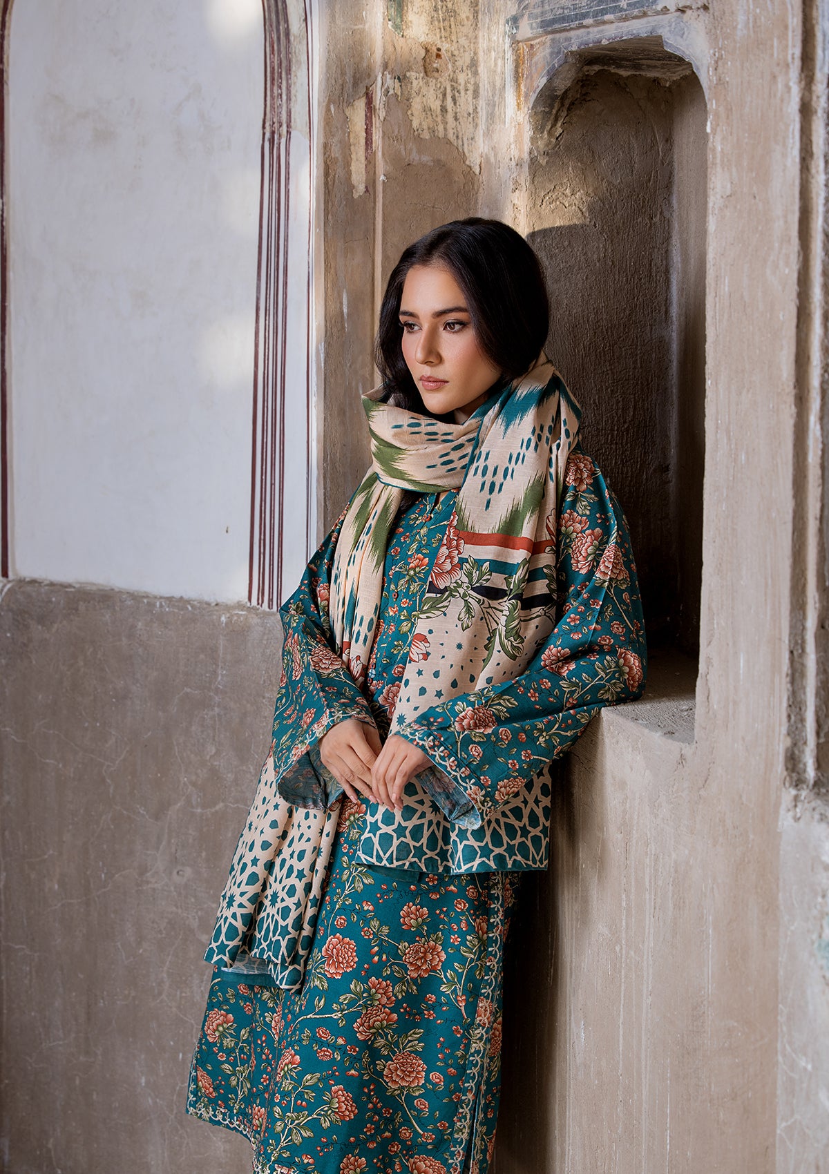 EMBROIDERED KHADDAR BT6512-CGN