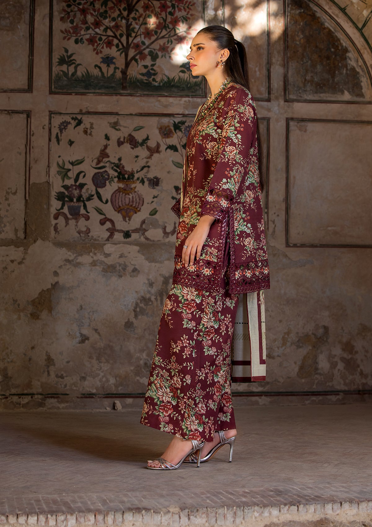 EMBROIDERED KHADDAR BT6513-MRN
