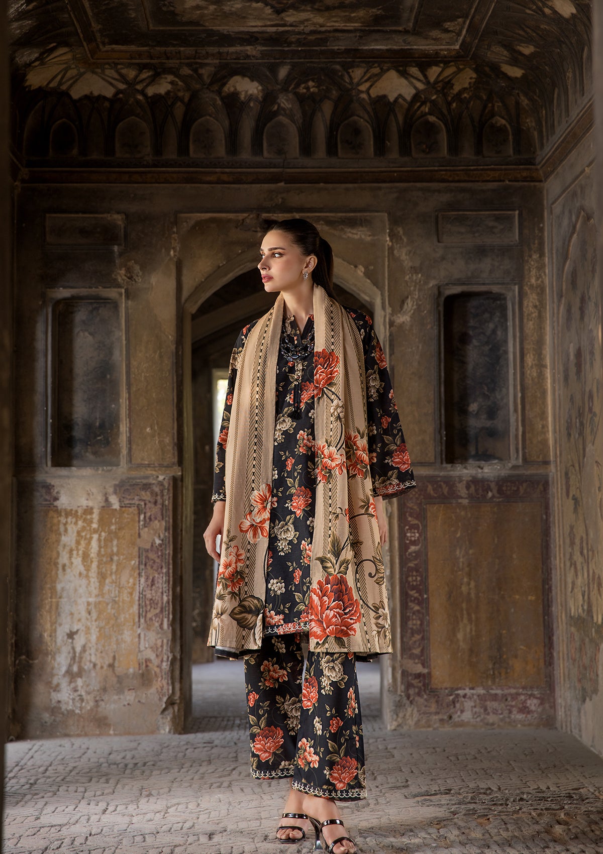 EMBROIDERED KHADDAR BT6512-BRD