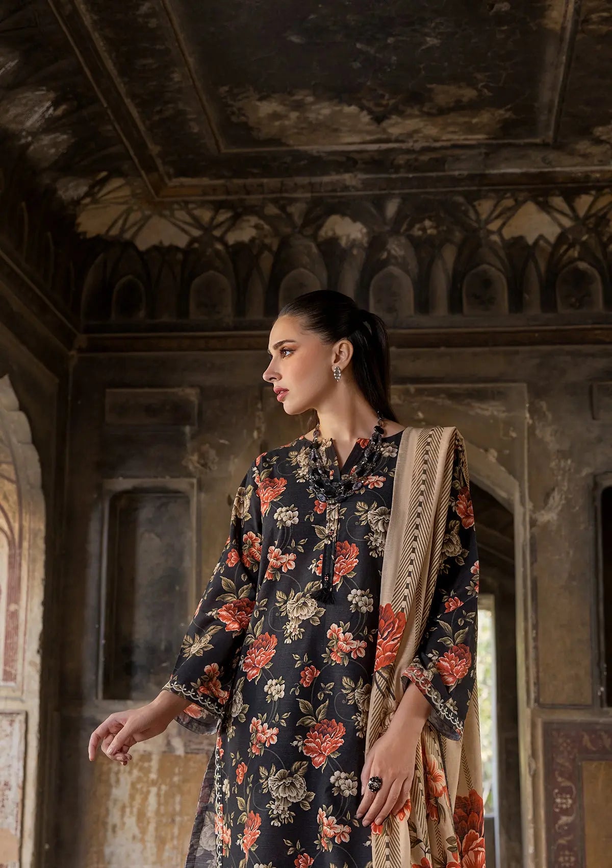 EMBROIDERED KHADDAR BT6512-BRD Bin Tayyab