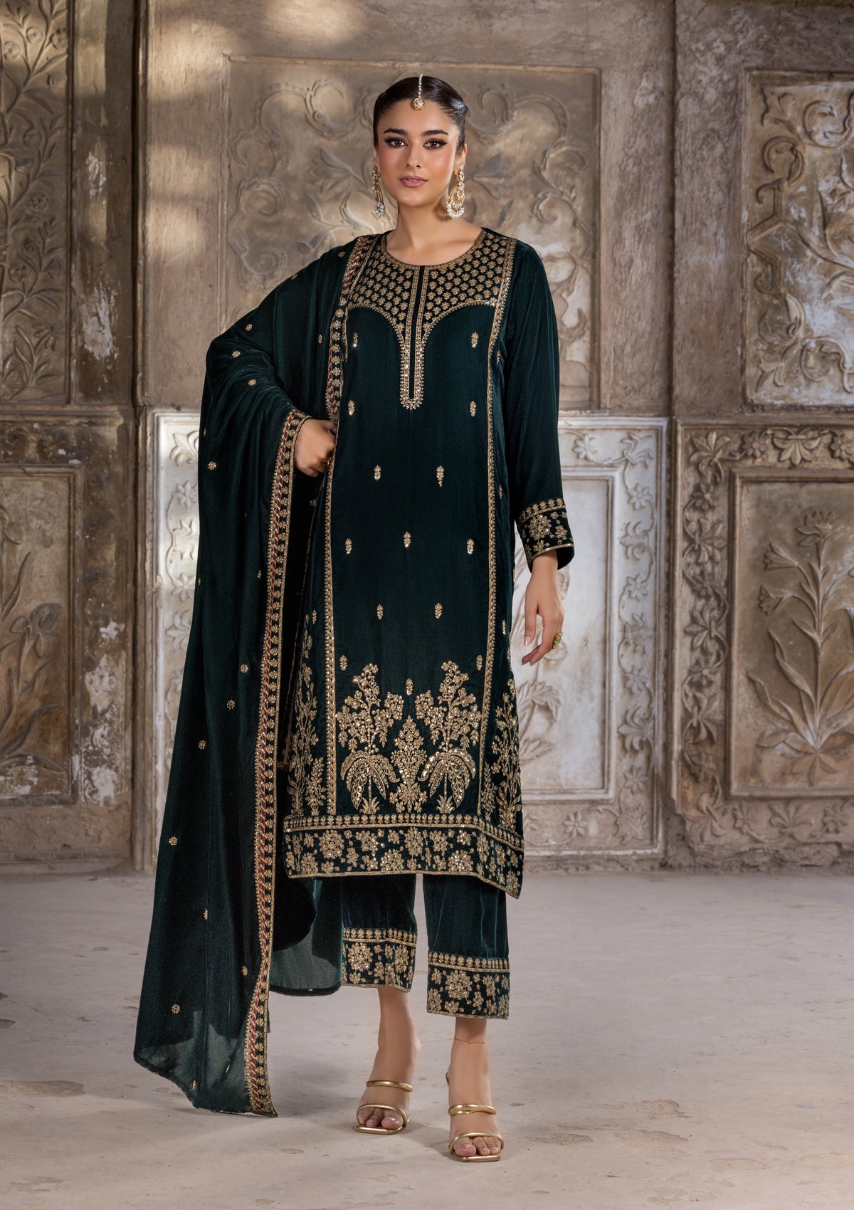 Embroidered Velvet BT6529-CGN