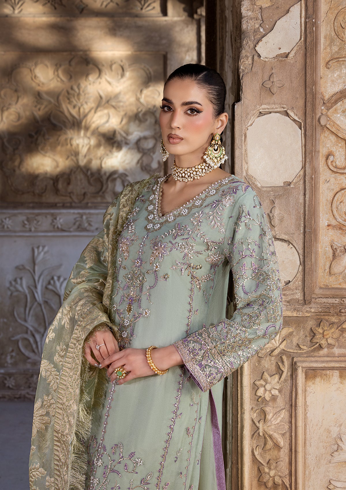 EMBROIDERED NET BT6632-LGN