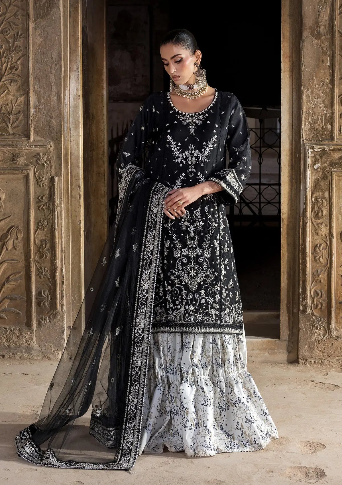 Embroidered Organza BT-25-01-BLK Bin Tayyab
