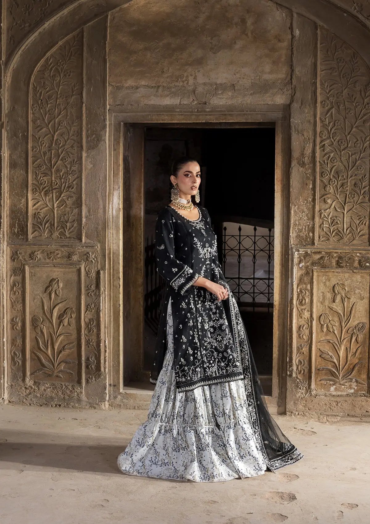 Embroidered Organza BT-25-01-BLK Bin Tayyab