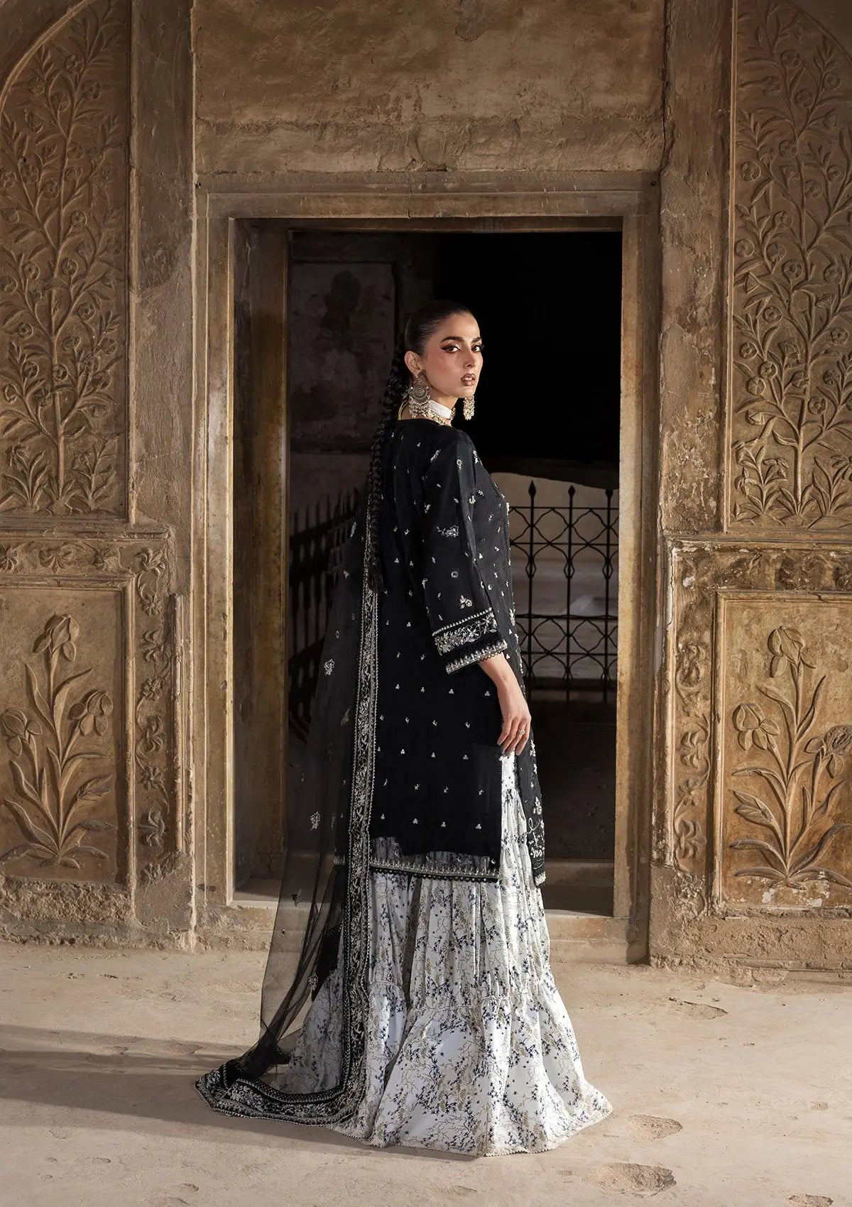 Embroidered Organza BT-25-01-BLK Bin Tayyab