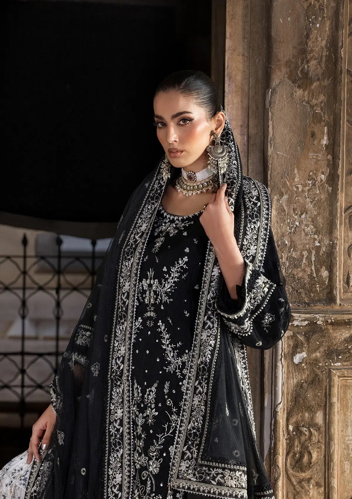 Embroidered Organza BT-25-01-BLK Bin Tayyab