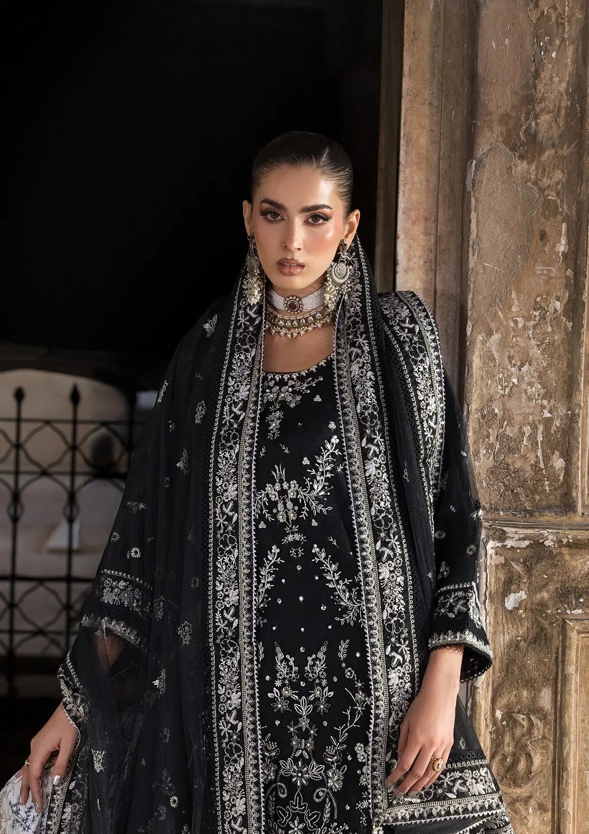 Embroidered Organza BT-25-01-BLK Bin Tayyab