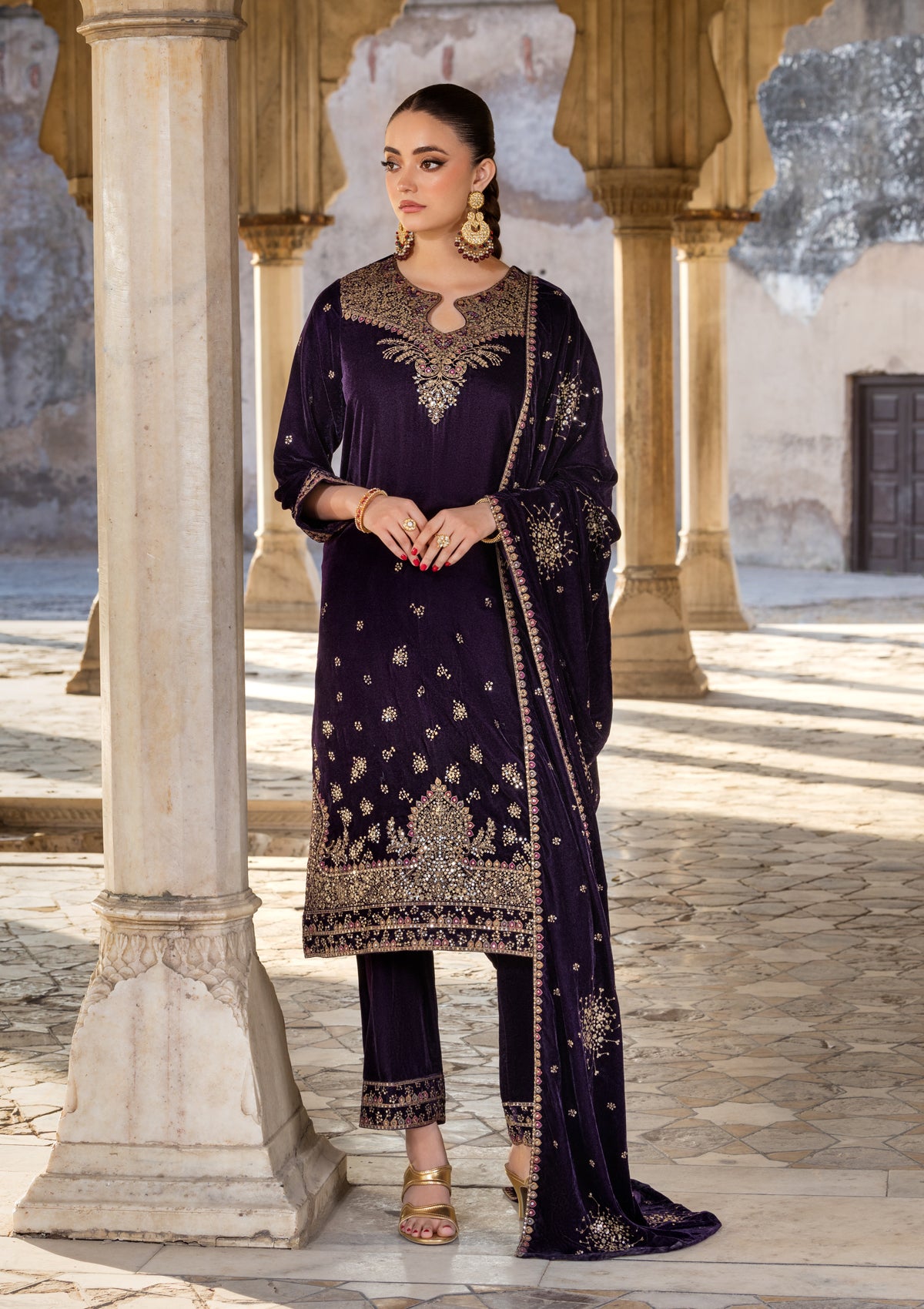 Embroidered Velvet  BT6529-PUR