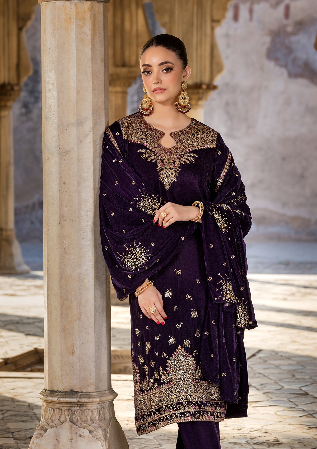 Embroidered Velvet  BT6529-PUR