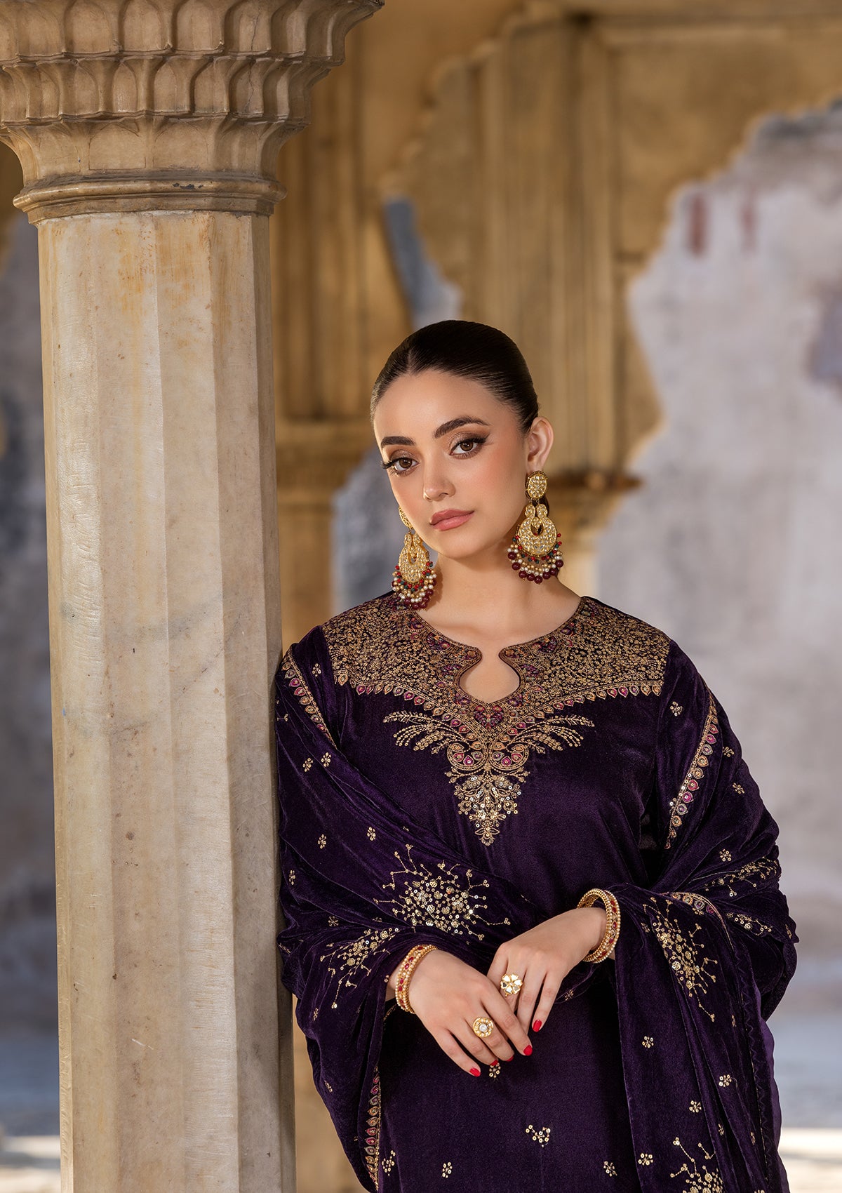 Embroidered Velvet  BT6529-PUR