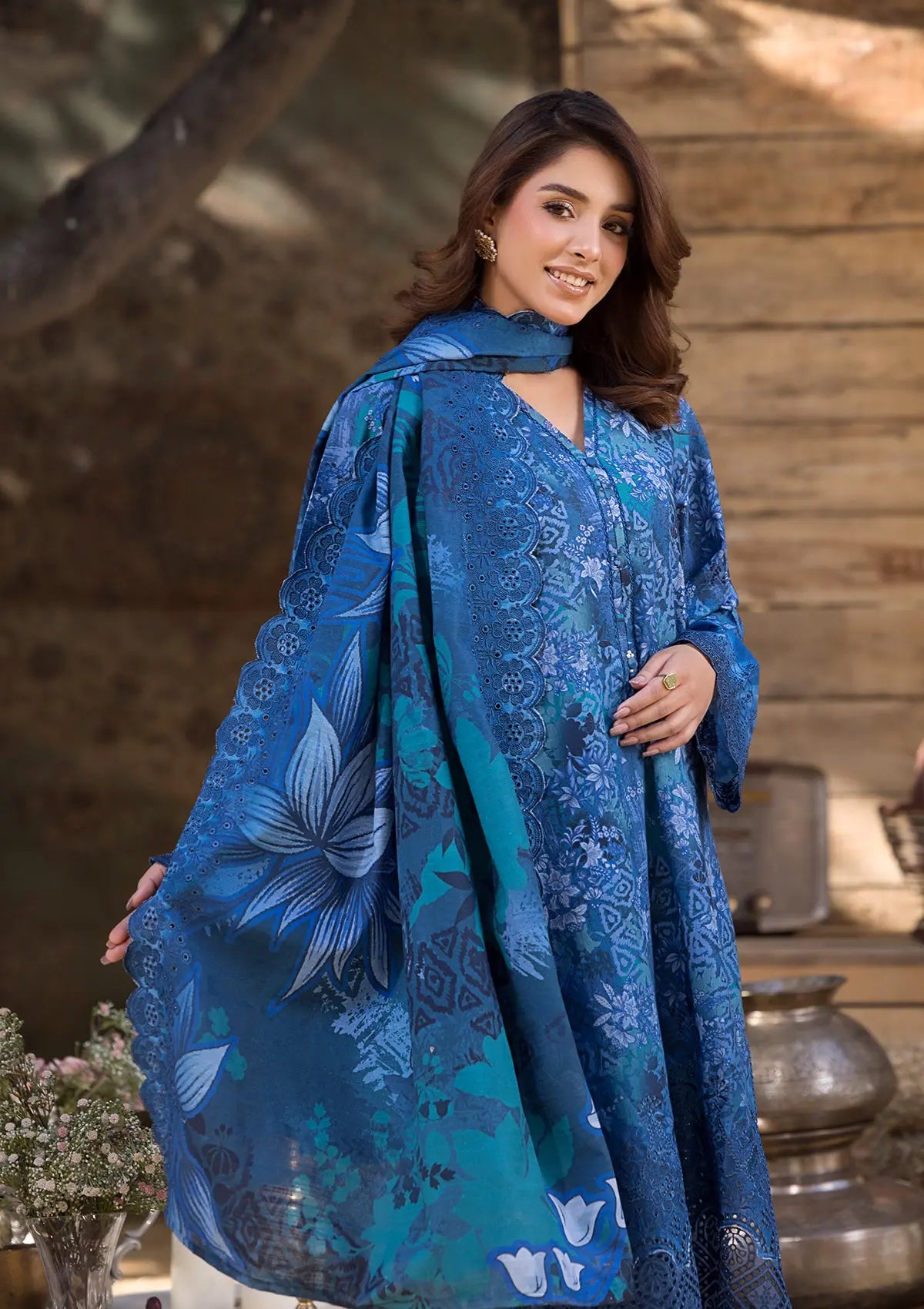 Khaddar (BT125) 3-Piece Stitch Suit Light Blue Bin Tayyab