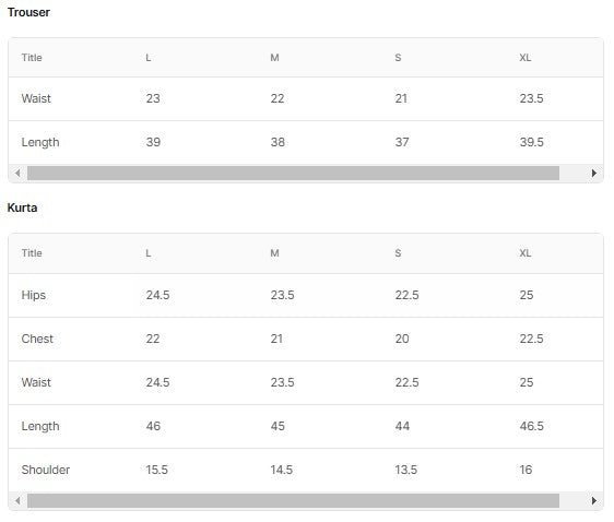 PRINTED KHADDAR BT6526-SKN-47 Size Chart