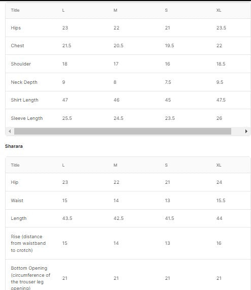 EMBROIDERED NET BT6632-LGN Size Chart
