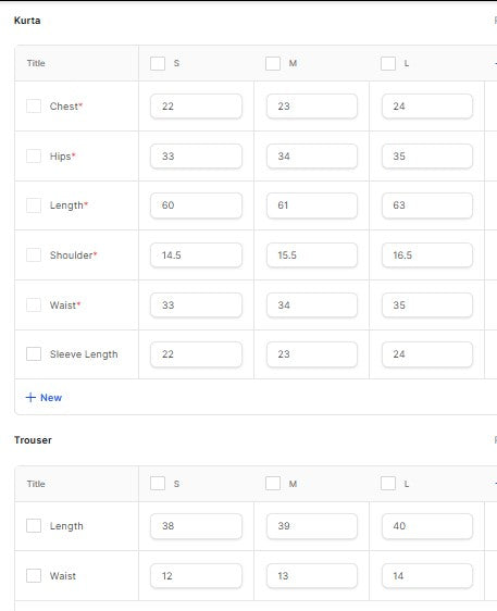 Embroidered Chiffon BT006676-PLM Size Chart