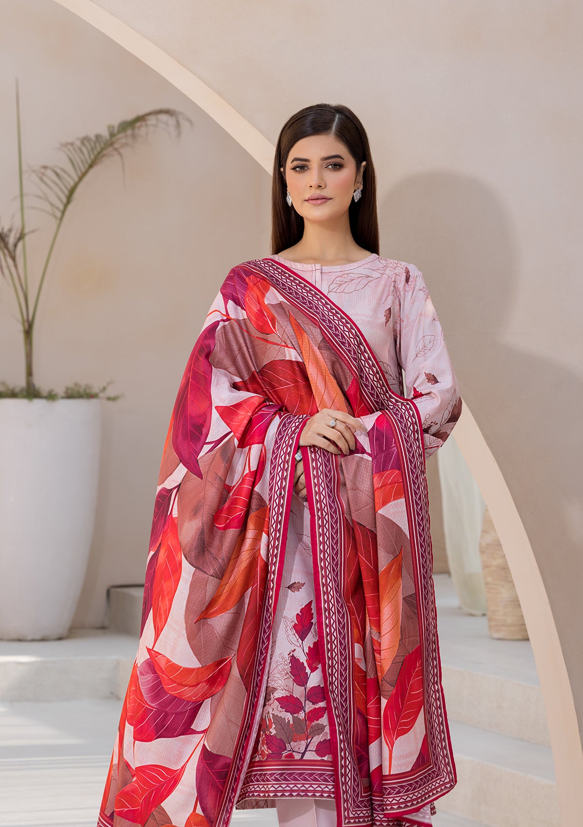 Printed Linen BT6545-RED