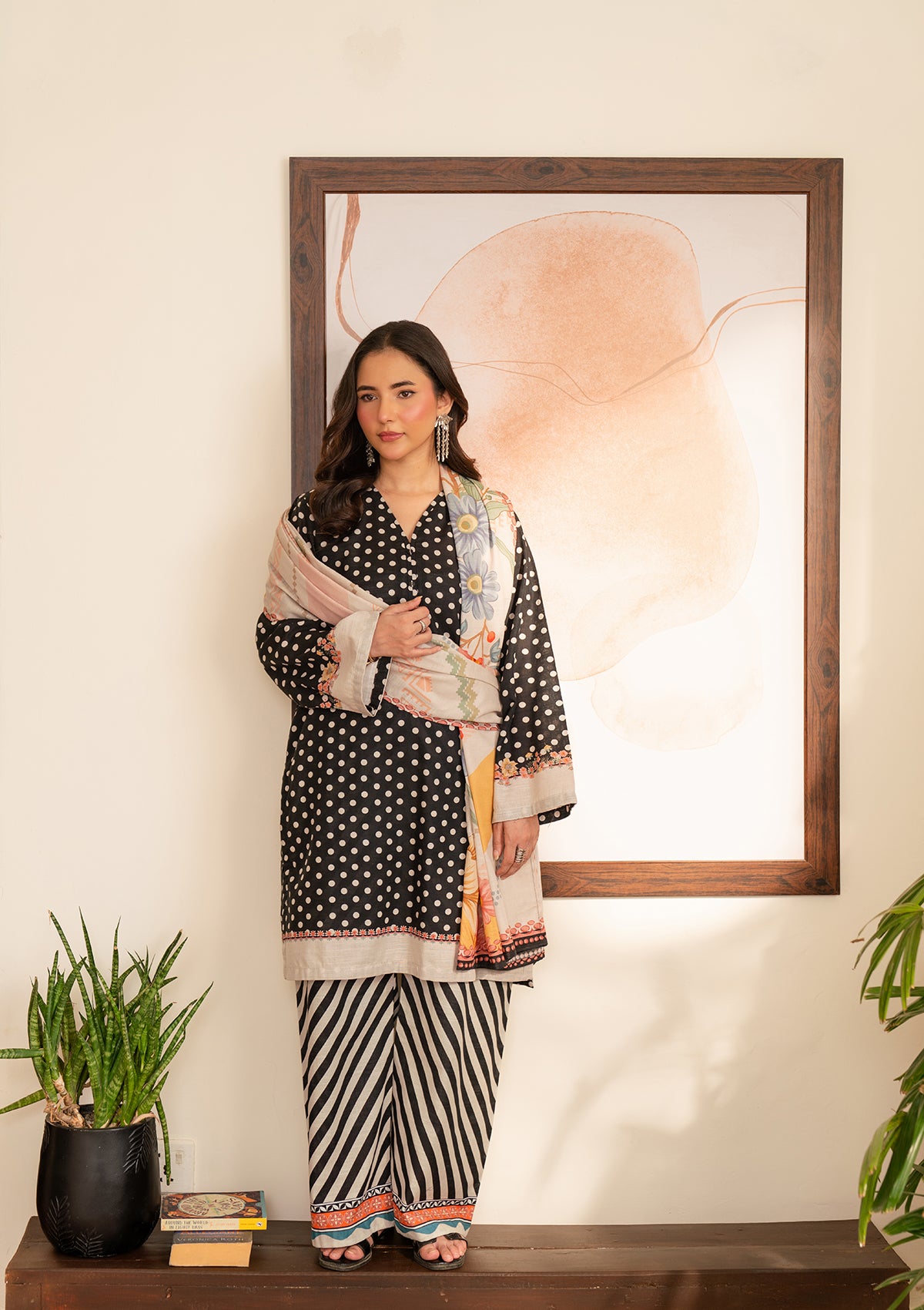 PRINTED KHADDAR BT006974-BLK