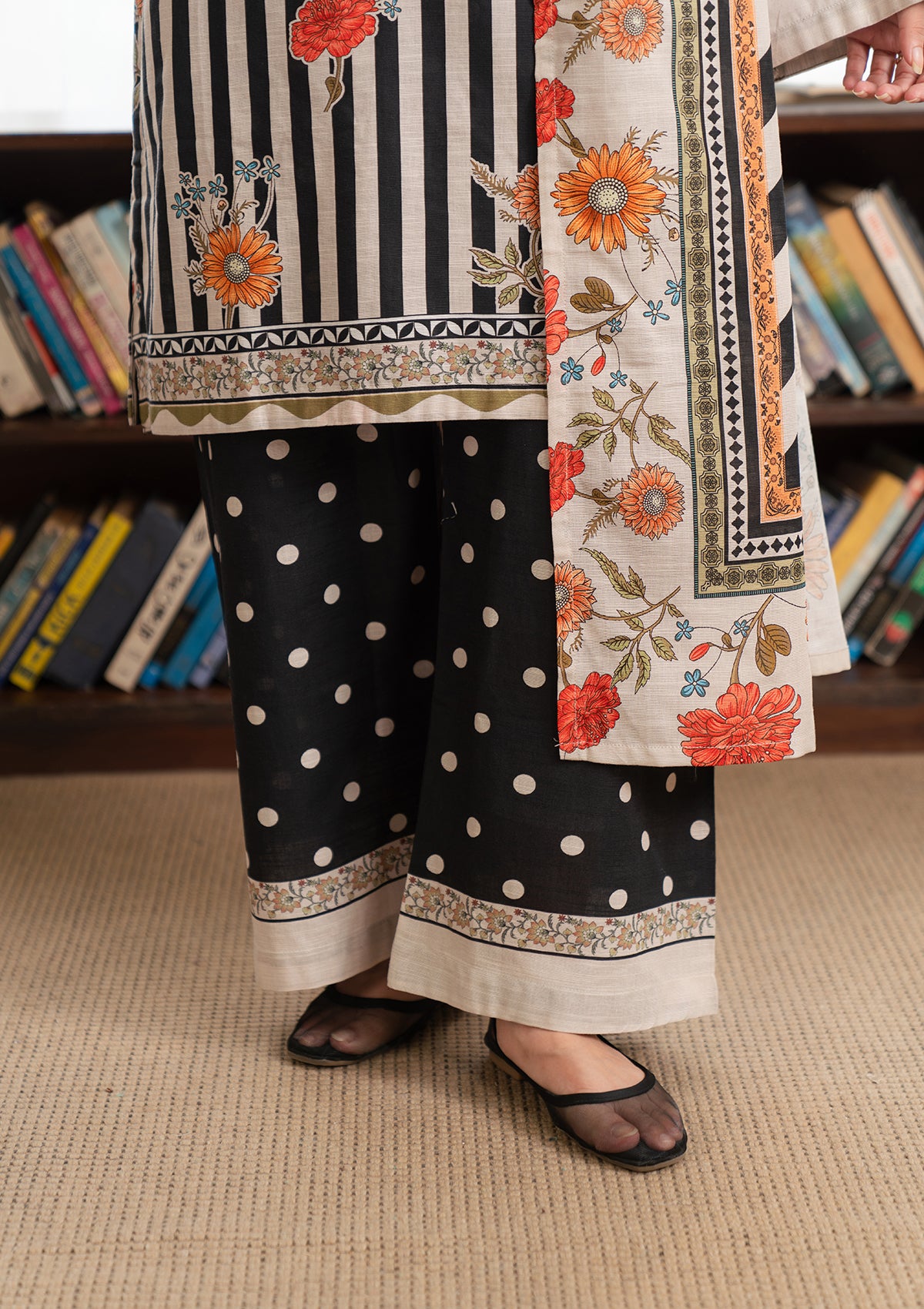 PRINTED KHADDAR BT006966-BLK