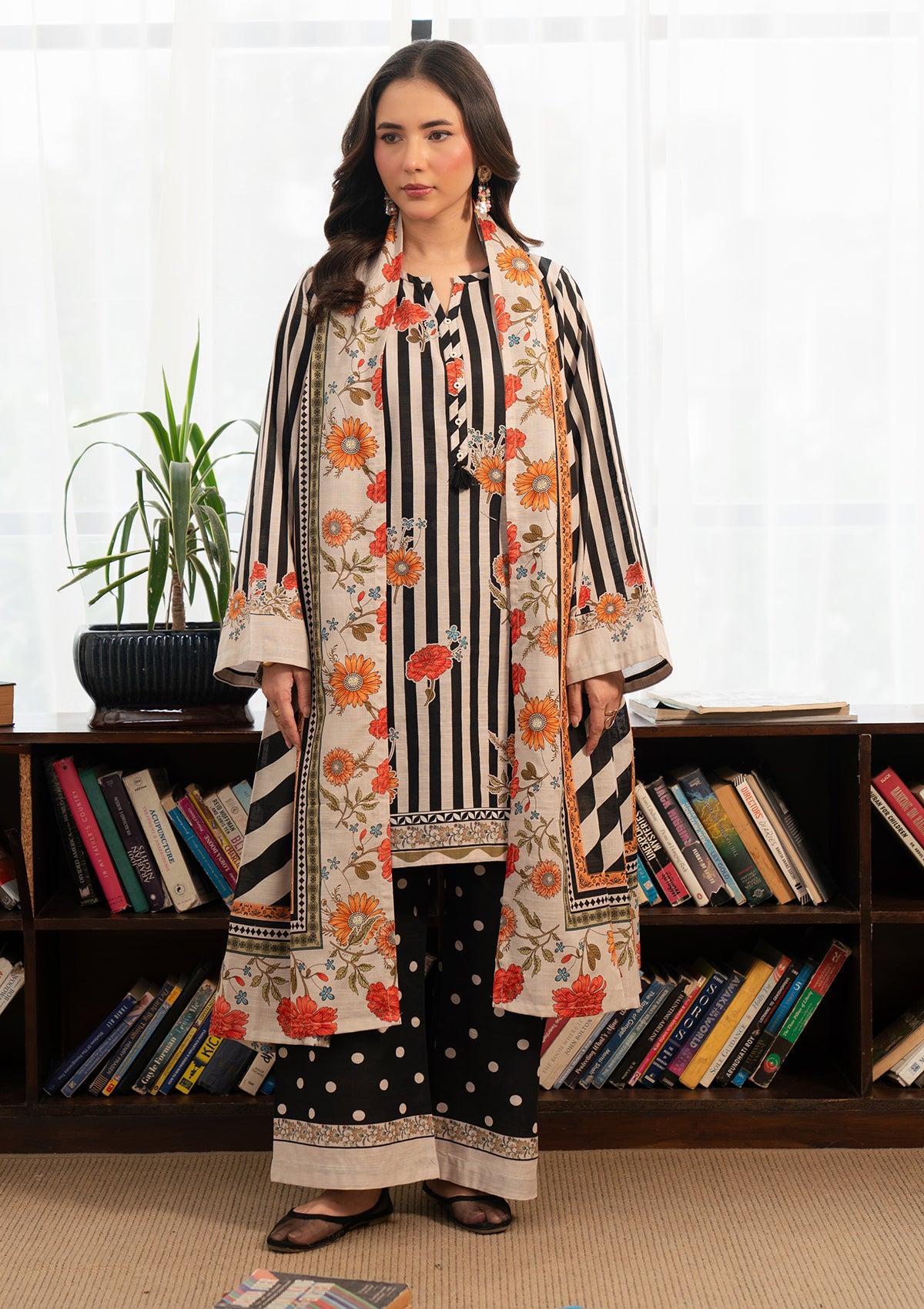 PRINTED KHADDAR BT006966-BLK