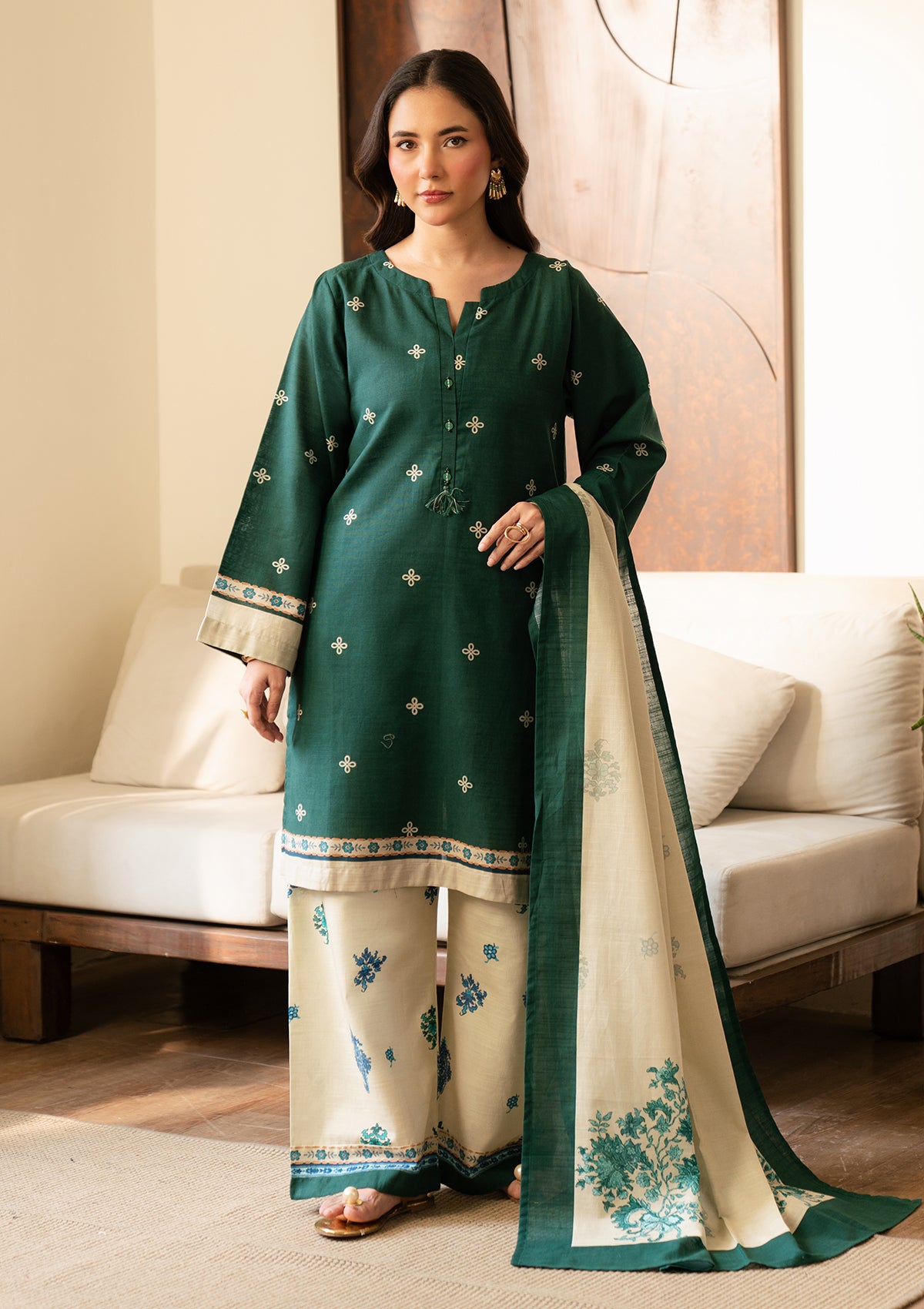 PRINTED KHADDAR BT006966-GRN