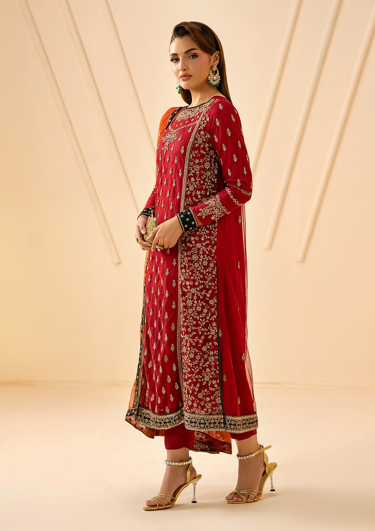 EMBROIDERED NET BT006881-RED