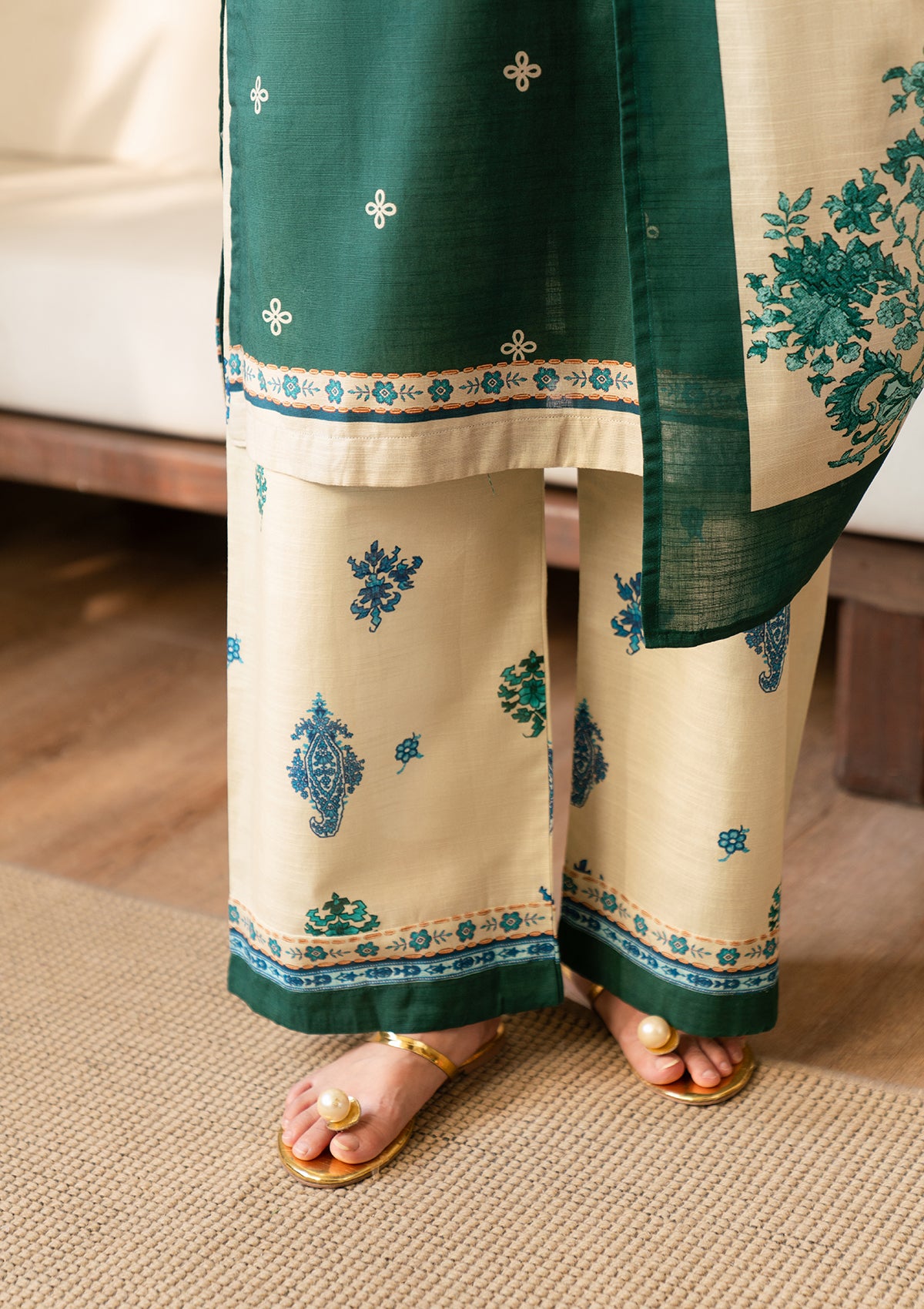 PRINTED KHADDAR BT006966-GRN