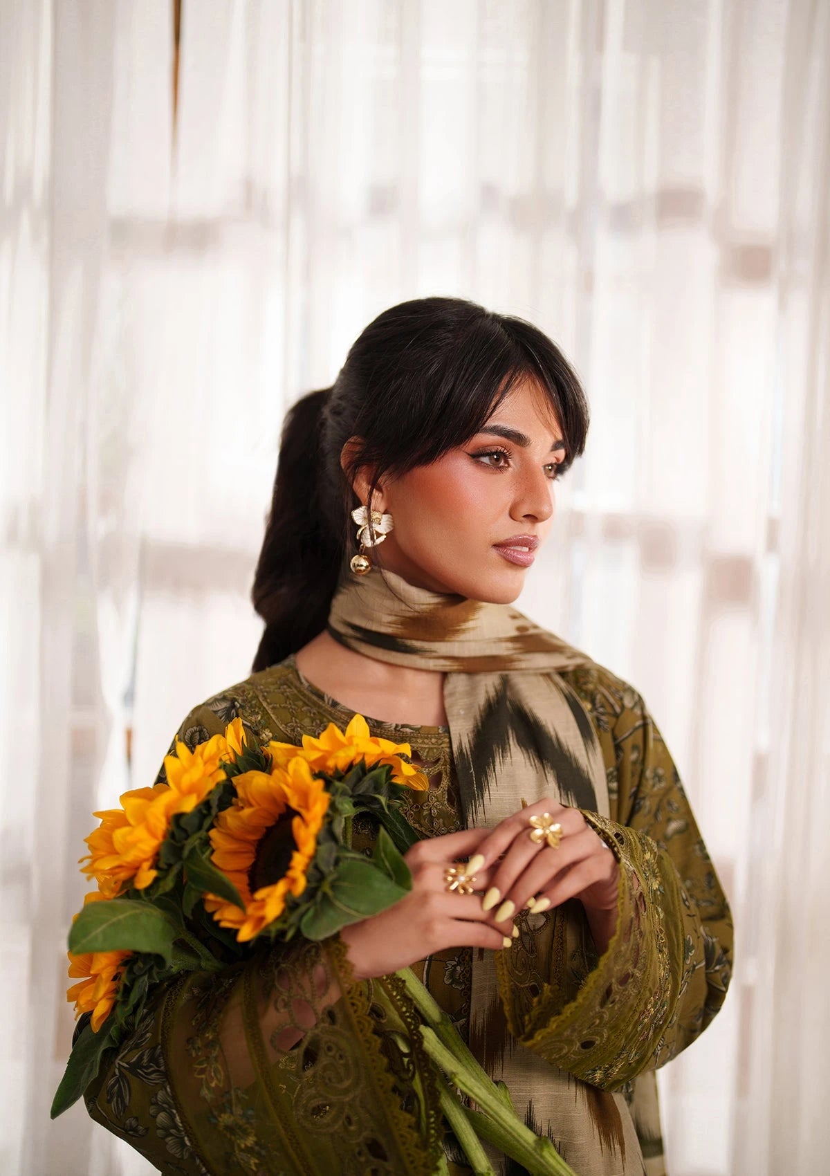 Embroidered Khaddar BT6565-OLV Bin Tayyab