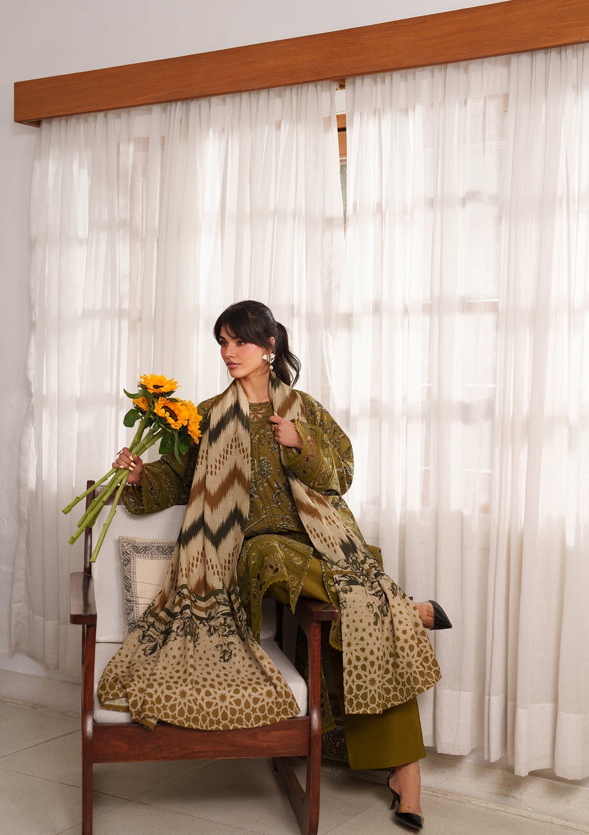 Embroidered Khaddar BT6565-OLV Bin Tayyab