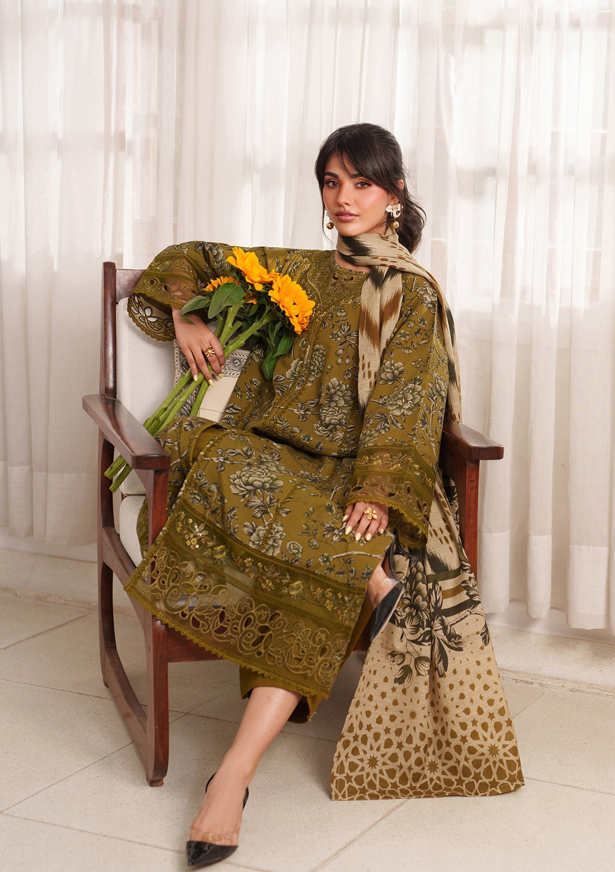 Embroidered Khaddar BT6565-OLV Bin Tayyab