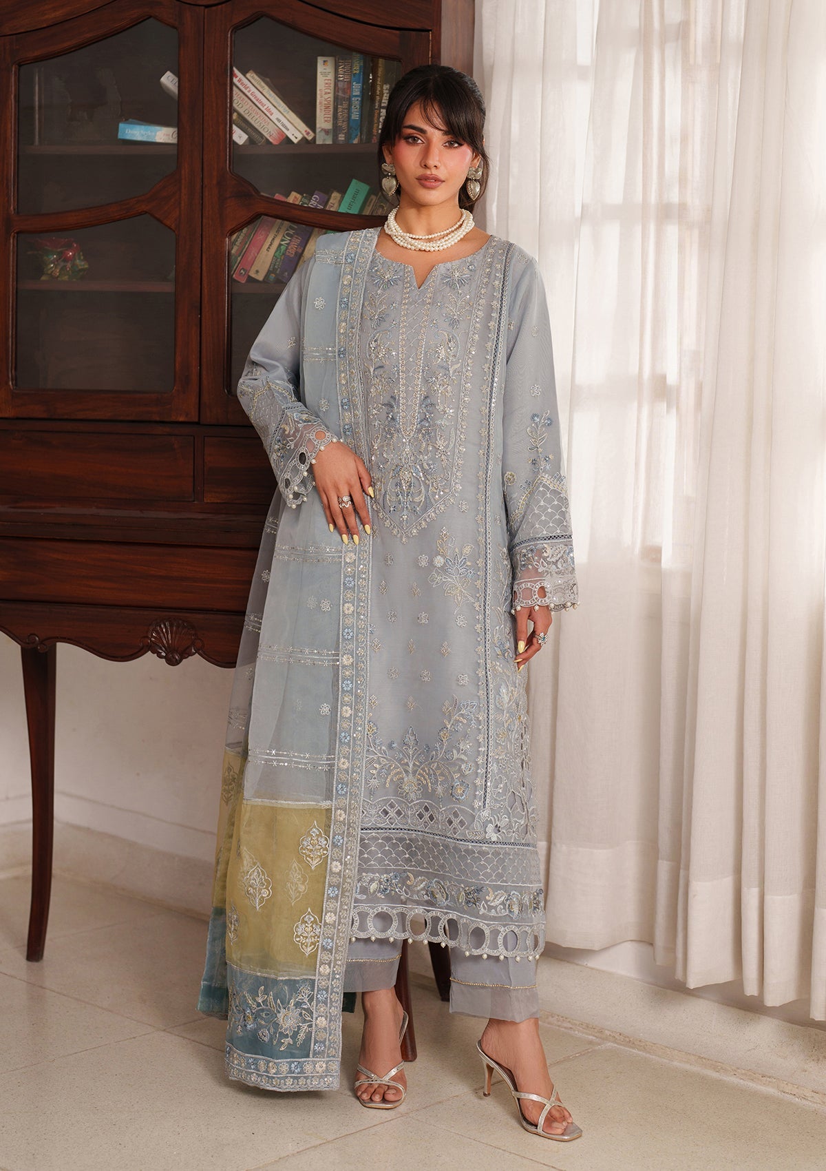 Embroidered Organza BT6557-GRY Bin Tayyab