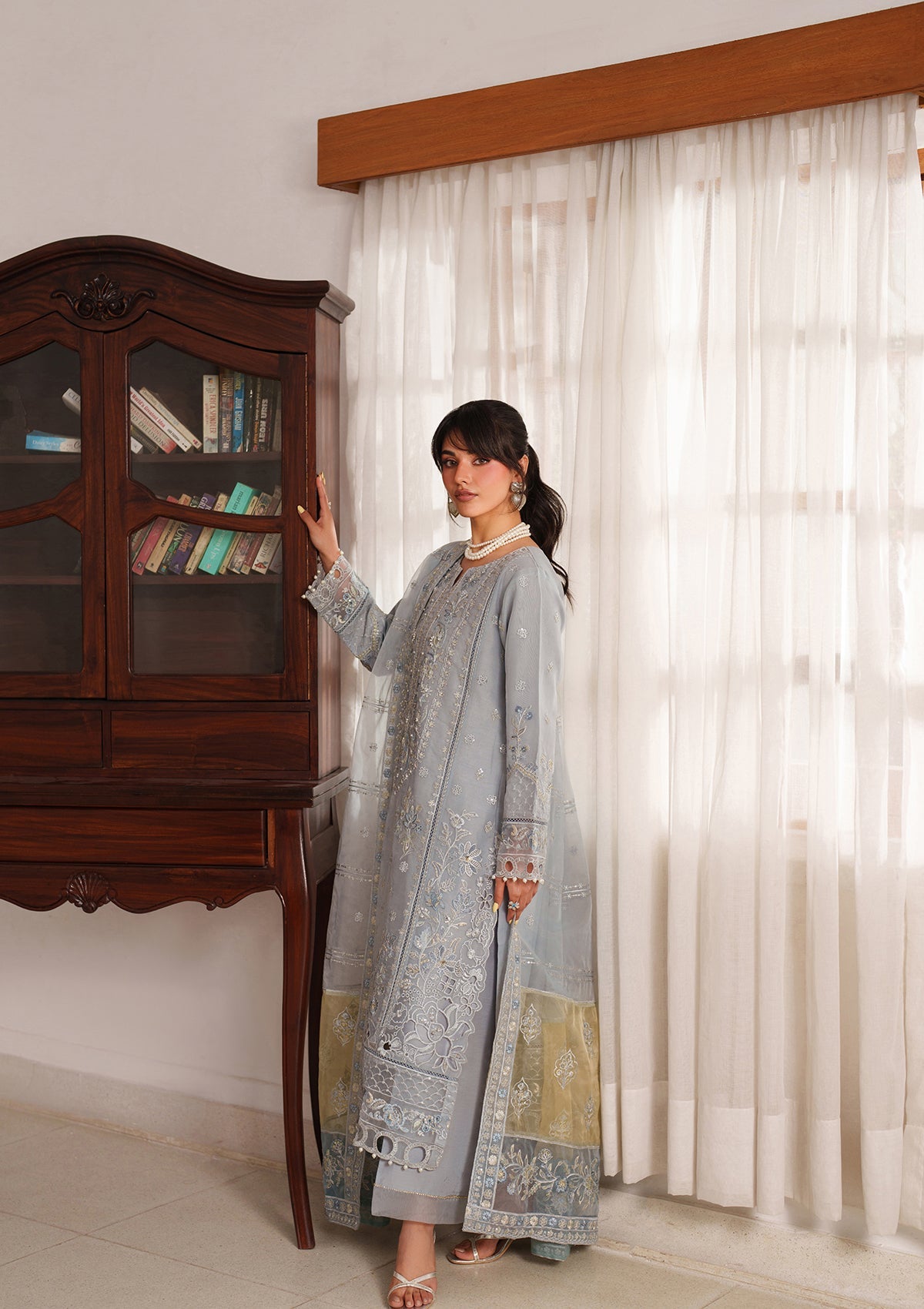 Embroidered Organza BT6557-GRY Bin Tayyab