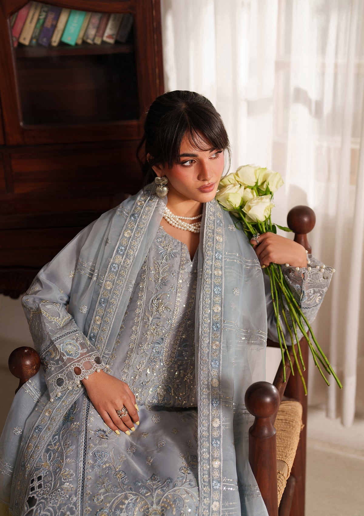 Embroidered Organza BT6557-GRY Bin Tayyab