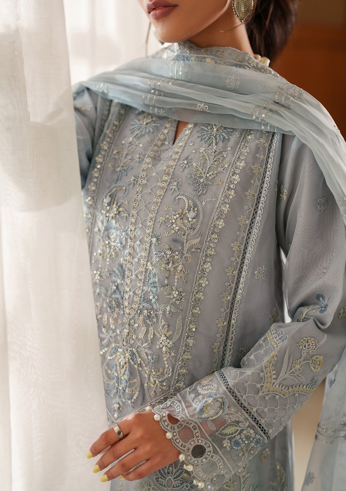 Embroidered Organza BT6557-GRY Bin Tayyab