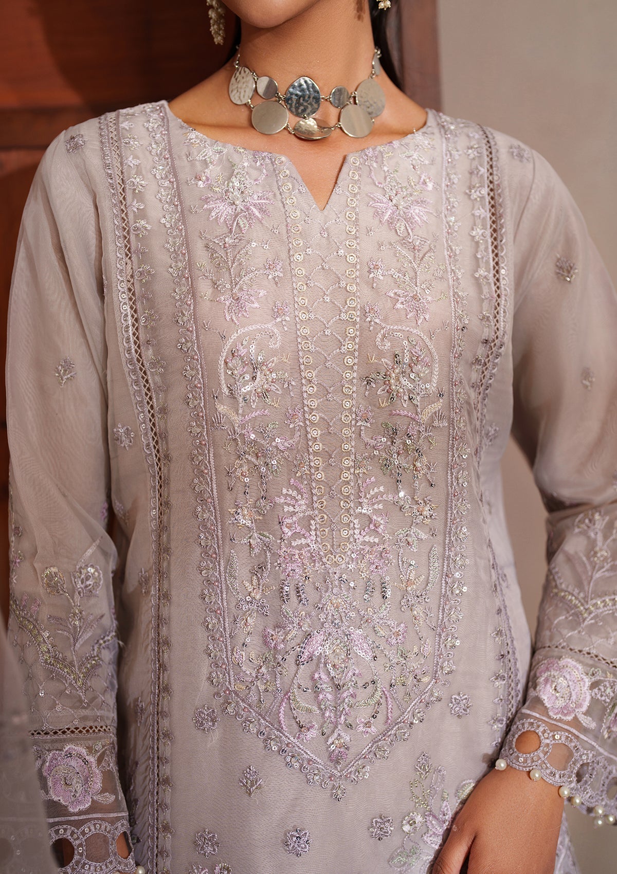 Embroidered Organza BT6537-L-PPR Bin Tayyab