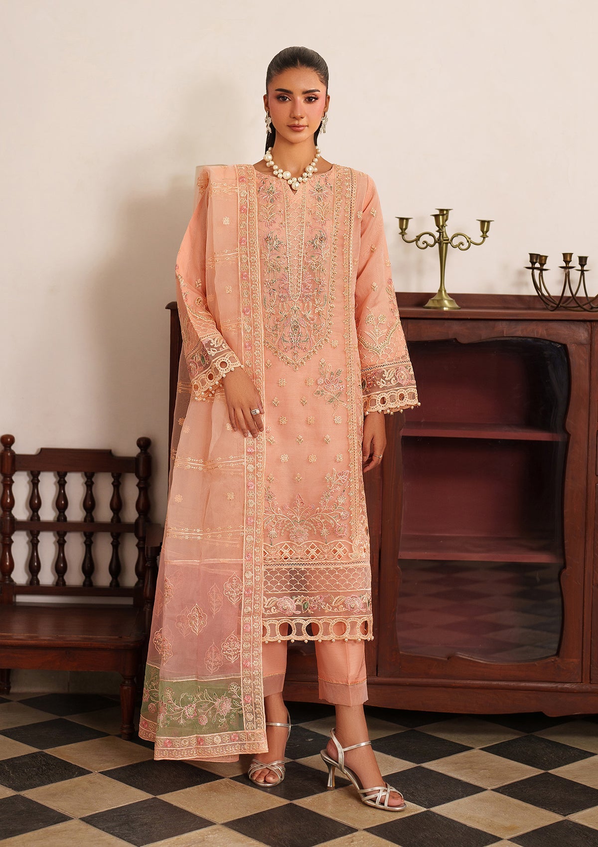 Embroidered Organza BT6537-PCH Bin Tayyab