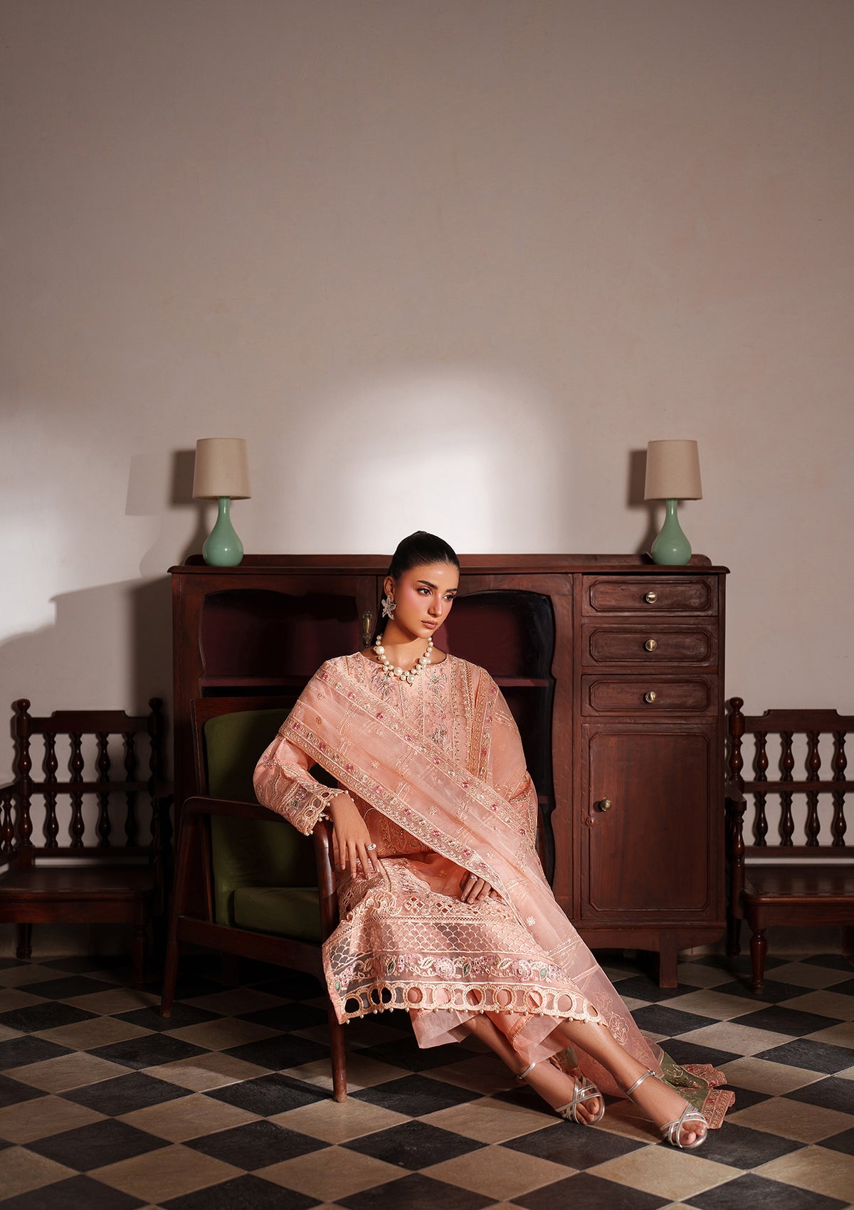 Embroidered Organza BT6537-PCH Bin Tayyab