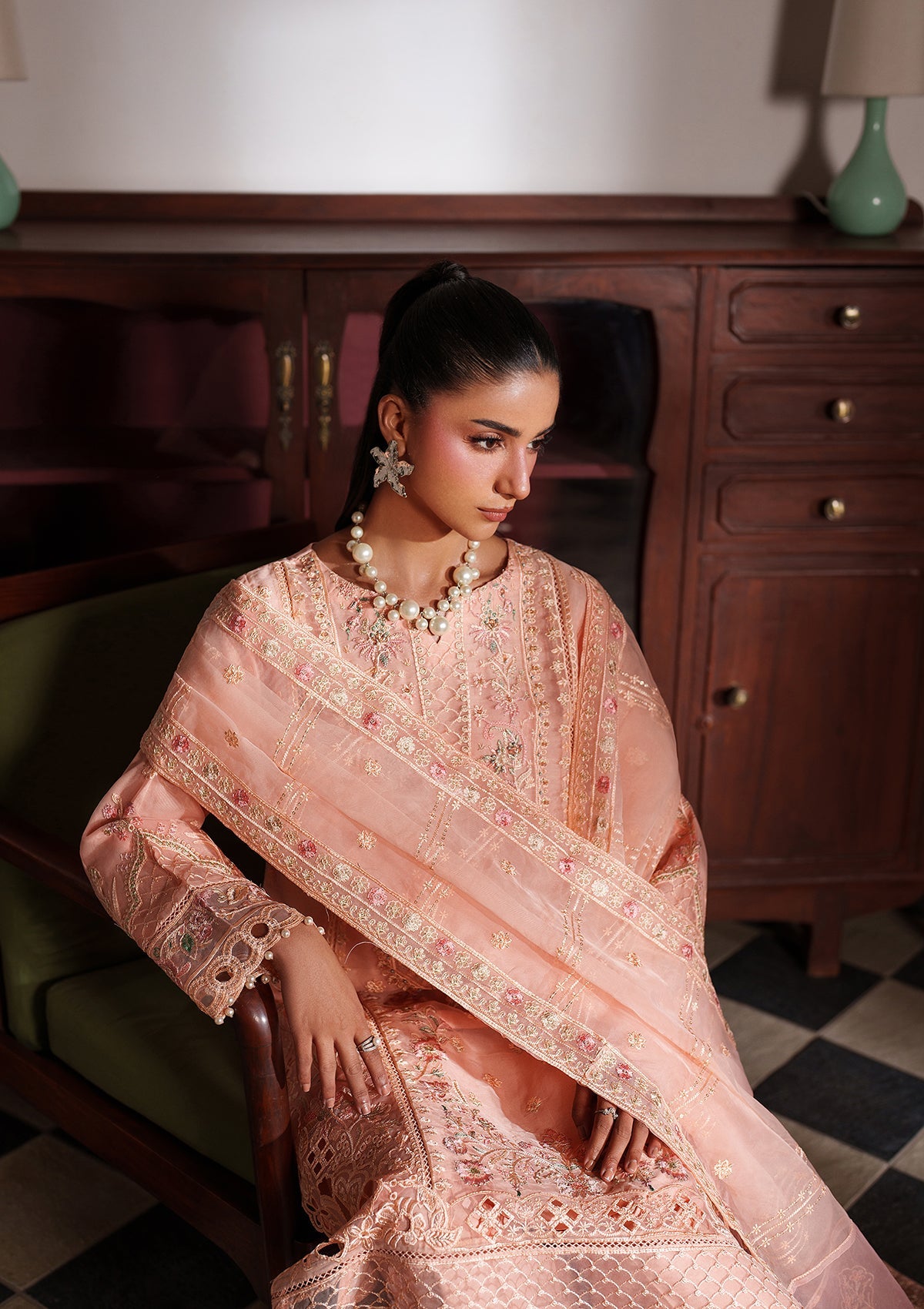 Embroidered Organza BT6537-PCH Bin Tayyab