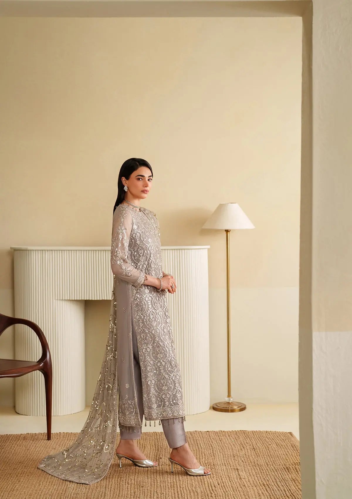 Embroidered Net BT6487-SKN Bin Tayyab