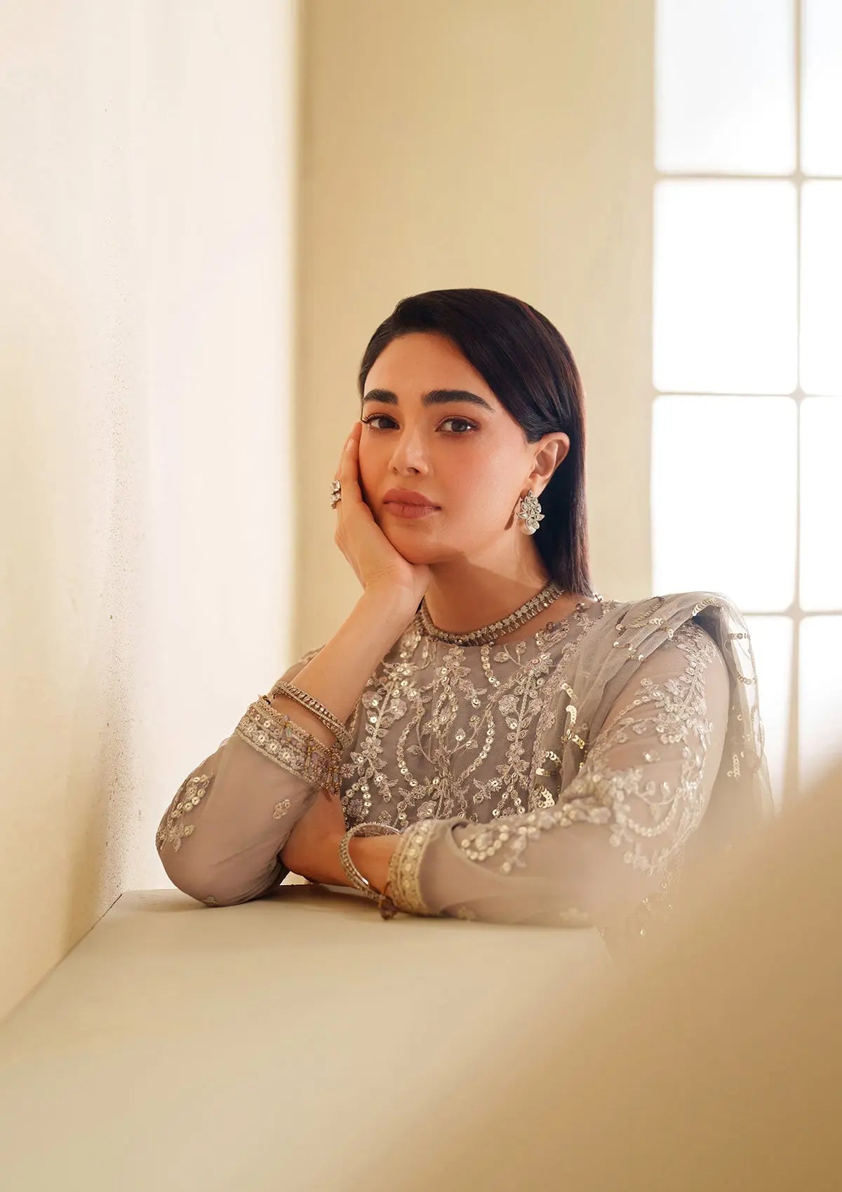 Embroidered Net BT6487-SKN Bin Tayyab