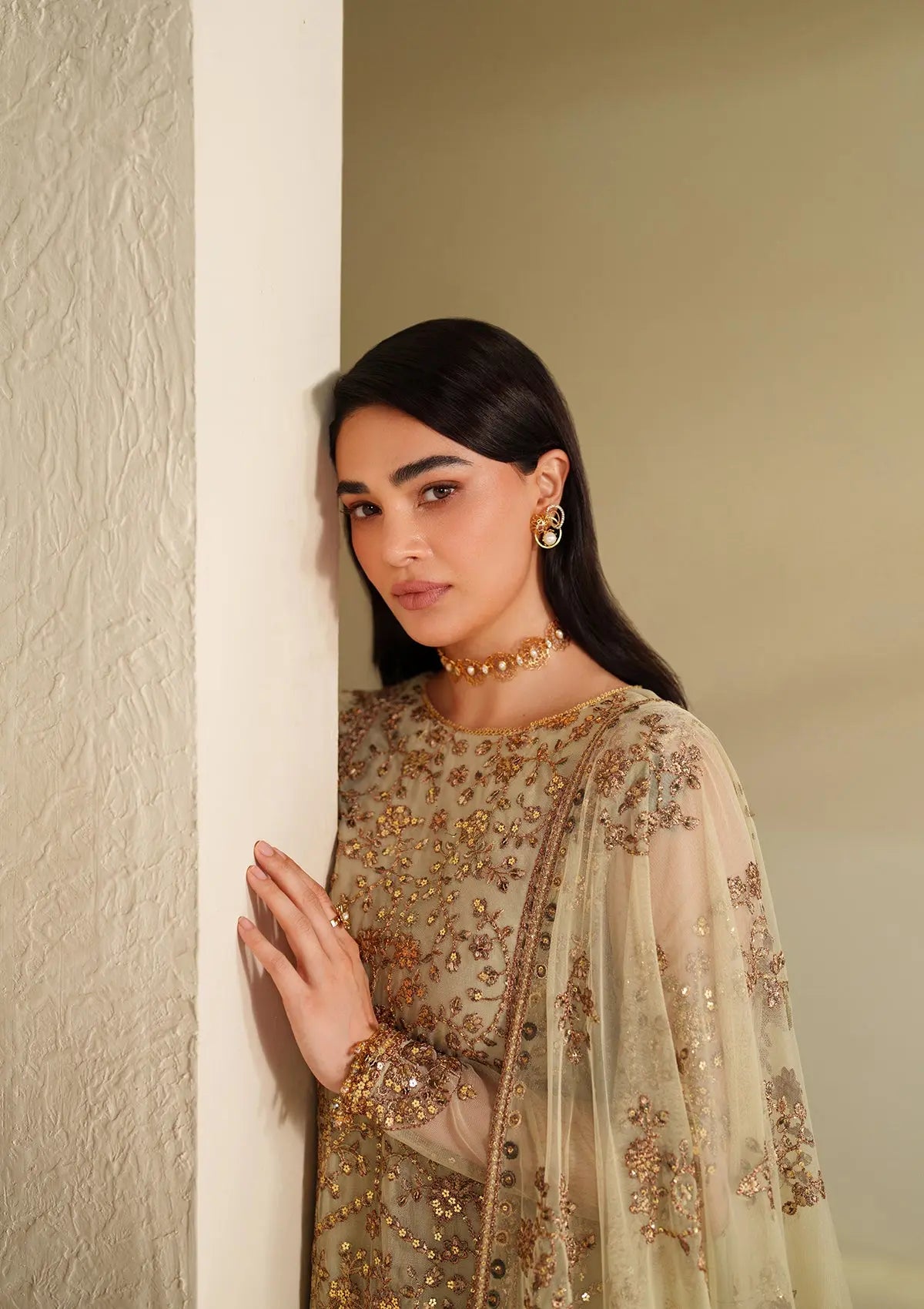 Embroidered Net BT6542-CRM Bin Tayyab