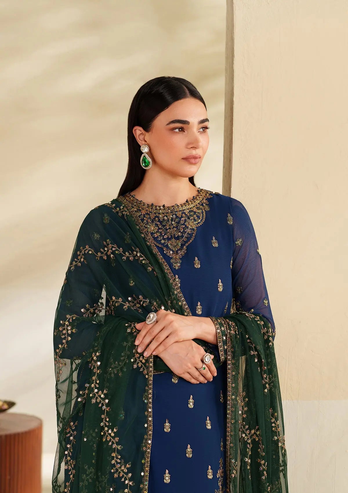 Embroidered Chiffon BT6528-BLU Bin Tayyab