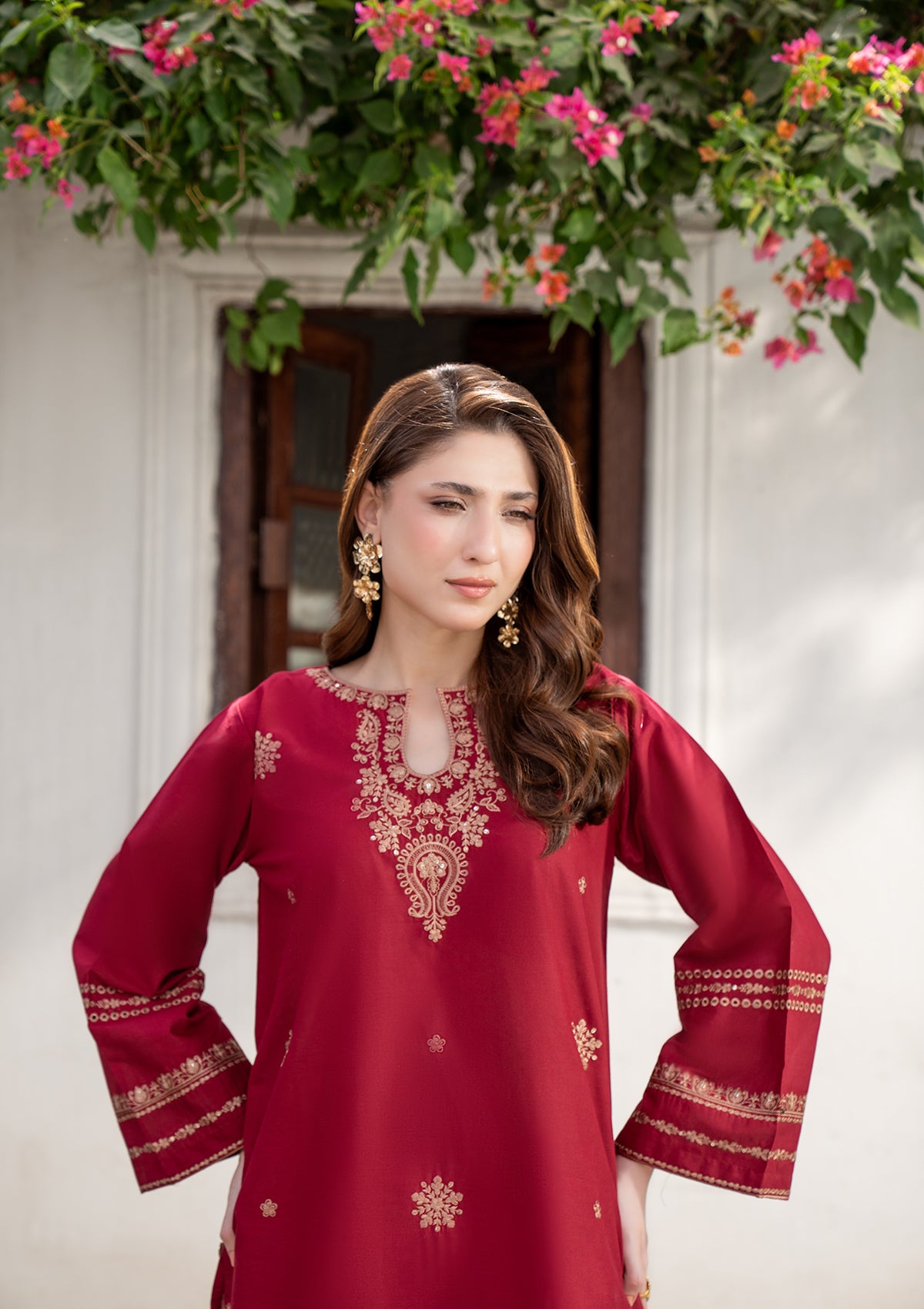 EMBROIDERED COTTON BT006831-MRN