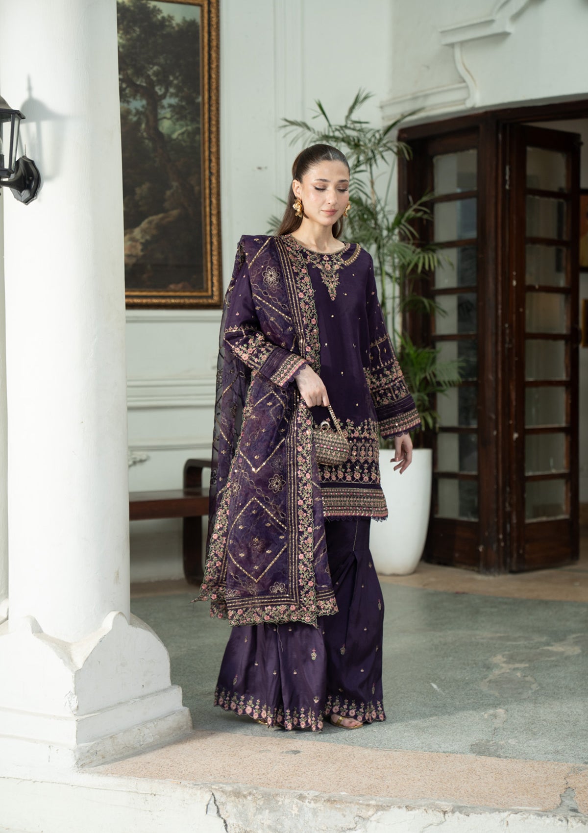 LUXURY Embroidered ORGANZA BT006829-PRP