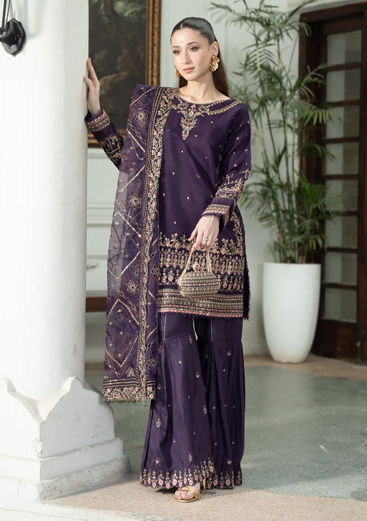 LUXURY Embroidered ORGANZA BT006829-PRP