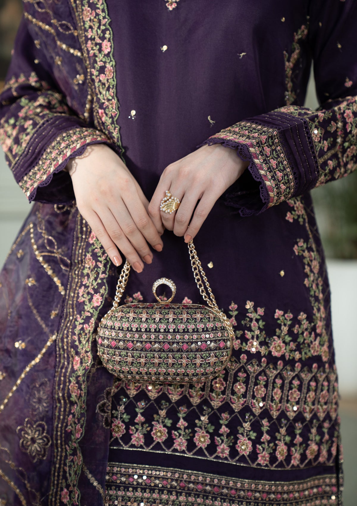 LUXURY Embroidered ORGANZA BT006829-PRP