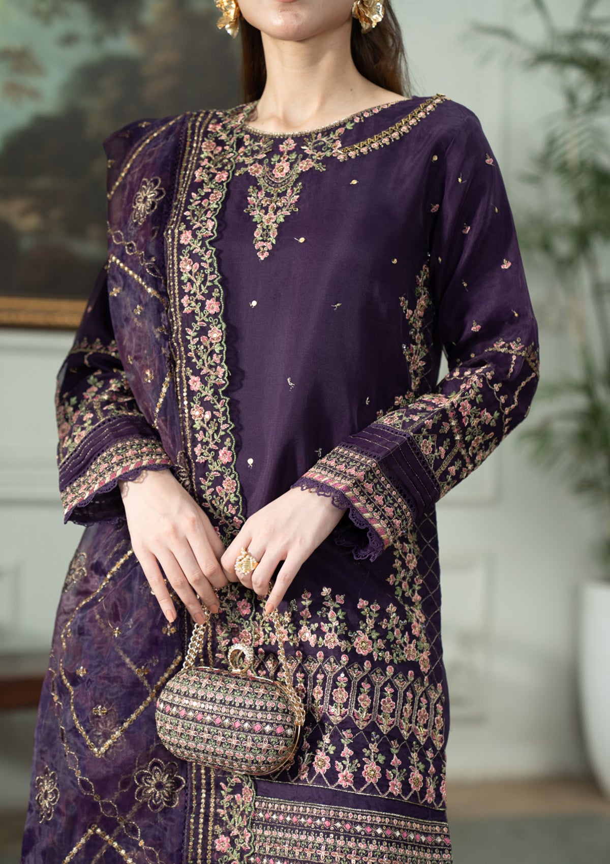 LUXURY Embroidered ORGANZA BT006829-PRP