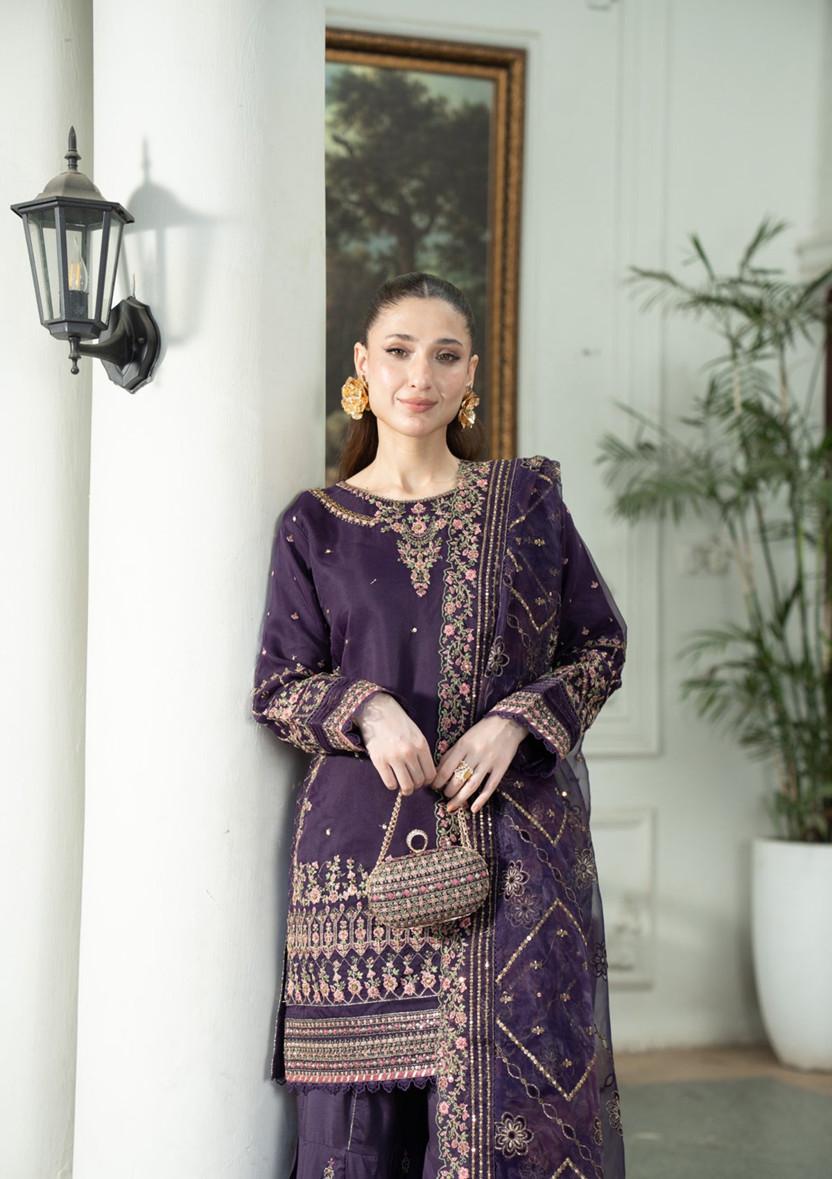 LUXURY Embroidered ORGANZA BT006829-PRP