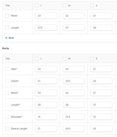 Embroidered Chiffon BT6528-BLU Size Chart